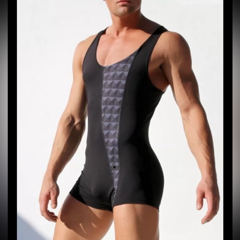 Vtg RUFSKIN Apex Singlet Wrestling NWOT Body Suit Stretchy Small - Picture 3 of 8
